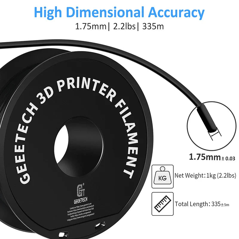 Geeetech 10Kg PLA Filament Plastic For 3D Printer 1.75mm,Tangle-Free, 3d Printing Wire Materials Vacuum Packaging