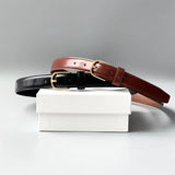 women' s solid color belt  red  black