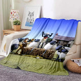 Cartoon Sheep S-Shaun Blanket Children Flannel Blanket Portable Home Travel Camping Sofa Picnic Blanket