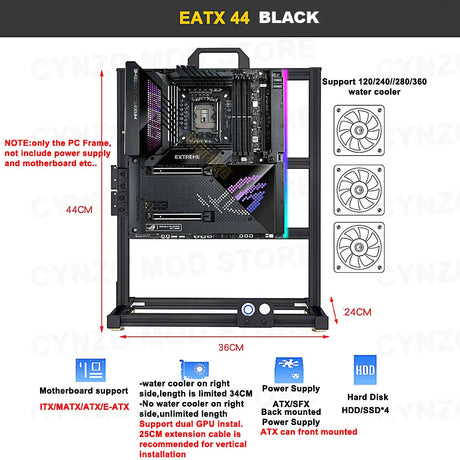 EATX Gamers Cabinet MOD Large Open PC Case Frame Rack Aluminum Creative DIY Desktop Gaming Computer Chassis Water Cooling