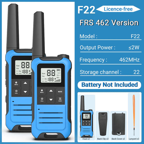 2pcs Baofeng F22 PMR FRS Walkie Talkie Type-c Charging Portable Mini Communication Radio Profesional Two Way Radio Transceiver