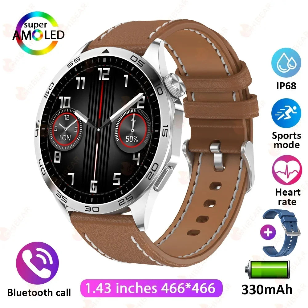 New WATCH GT 4 Smart Watch Men GPS Tracker 1.43 Inch AMOLED 466*466 Screen Always Display Bluetooth Call Smartwatch for Android