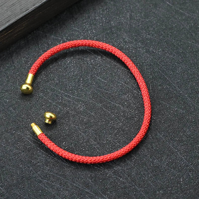 New Fashion Minimalist Stainless Steel Open Bangle Bracelet Unisex 3mm Lucky Red Thread Braclet Valentine Day Gift Accessories