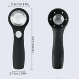 10X Handheld Magnifying Glass Double Optical Glass Lens Magnifier Rechargeable LED Light for Reading Coins Jewelry Inspection