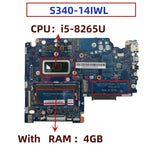 LA-H101P.For Lenovo S340-14IWL S340-15IWL Laptop Motherboard.With CPU i3-8145U i5-8265U i7-8565U.4GB-RAM.100% Fully Tested