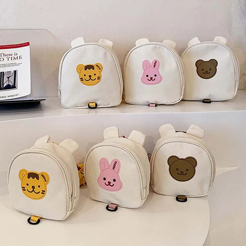 Korean Kids Backpack Round Kawaii Children's Handbags for Girl Kindergarten Boy Schoolbag Cartoon Bear Bunny Toddler Bag