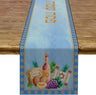 Passover Linen Table Runner Pesach Seder Matzoh Red Wine Star of David Jewish Table Runner Holiday Party Dinning Decoration