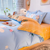 Cute Bedding Set Men Women Duvet Cover Bed Linen Washed Cotton Mirco Fiber Comforter Set Twin Queen King Couple Double Bed Sheet