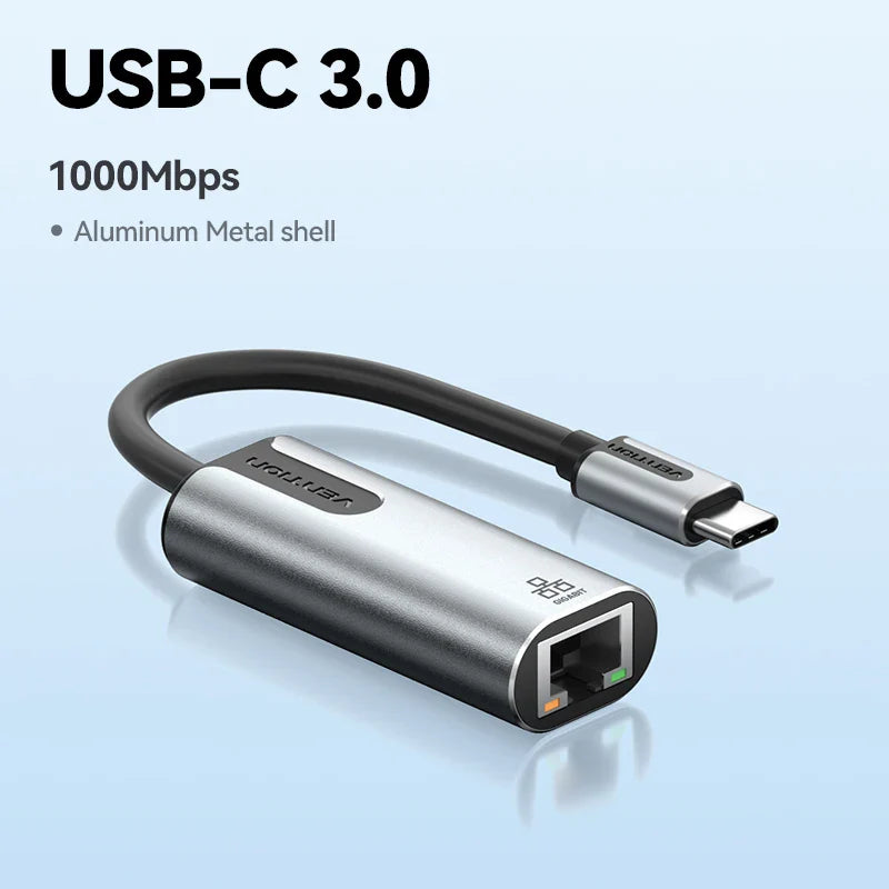 Vention USB Ethernet Adapter 1000Mbps USB3.0 HUB RJ45 Lan for Macbook Windows Laptop PC Xiaomi Mi TV Box USB-C HUB Network Card