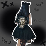 Bat Wings Ita Backpack Enamel Pin Display Shoulder Bag Goth Pin Collector Female Small Clear School Bag Punk Ita Purse Bag