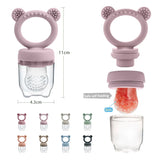 Baby Pacifier Fruit Feeder With Cover Silicone Newborn Nipple Fresh Fruit Food Vegetable Feeding Soother Baby Teether Toys