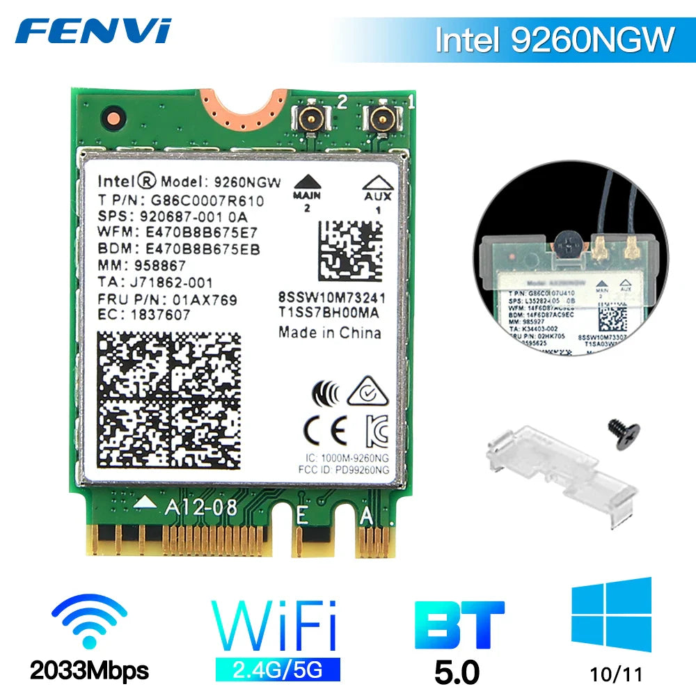 Tri Band WI-FI 6E AX210 M.2 NGFF 5374Mbps Wireless Network WiFi Card Intel AX210NGW 2.4G/5G/6Ghz 802.11ax Bluetooth5.3 Win 10/11