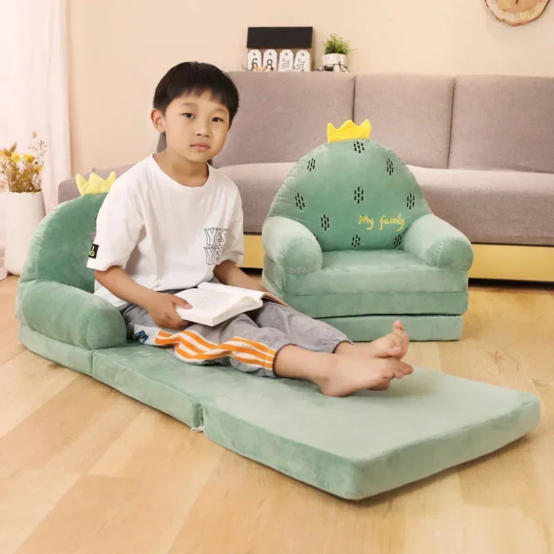 Folding Sofa Creative Cartoon Children Cute Princess Baby Toddler Dual-purpose Child Armchair Lazy Small Bed Seats Practical