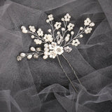 Bride Wedding Hairpins Artificial Pearls Headpieces U Shaped Hair Sticks Forks Flower Hairclips Women Girls Hair Jewelry