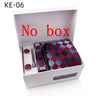 Luxury Tie Set Gift Box For Men Wedding Jacquard Necktie Square Clip Cufflinks Handkerchief Brezo Pour Teal Tie