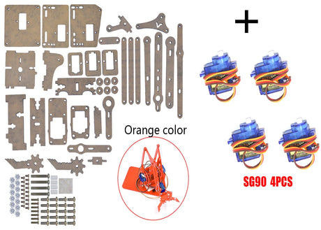 SG90 4 DOF Unassembly Acrylic Mechanical Arm Bracket Robotic Manipulator Claw For Arduino UNO Learning DIY Kit Programmable Toys