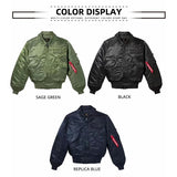 Men’s Bomber Jacket Classic Lightweight Flight Jackets Warm Comfortable Water Resistant Red Ribbon Sleeve Shirring Coat