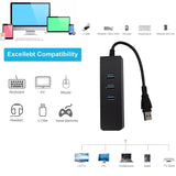 USB HUB 100Mbps 3 Ports USB 3.0 to RJ45 Lan Ethernet Adapter Wired Network Card for MacBook Laptop Computer