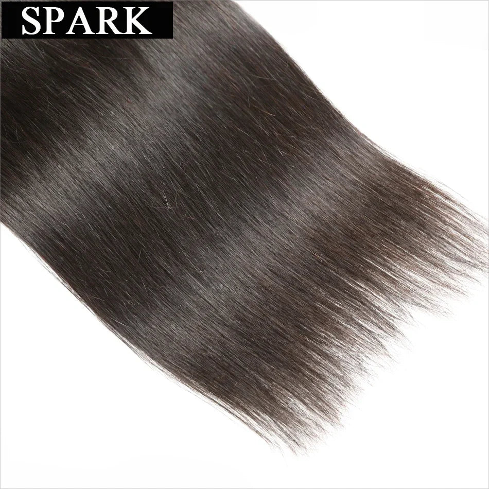 SPARK 12A Brazilian Straight Human Hair Extension 1B Natural Black Color 100% Human Hair Weave Bundles 8-30inch Remy Hair