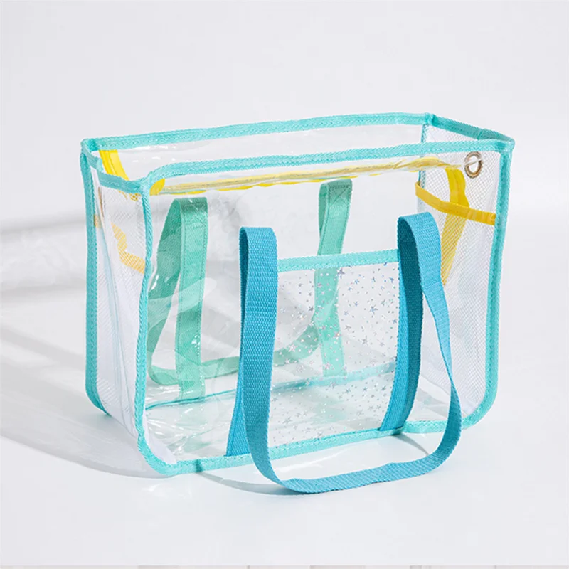 Swimming Bag Beach Bag Transparent Waterproof Bag Travel Large Capacity Mommy Bag Shopping Portable Storage Bag Diaper Bags