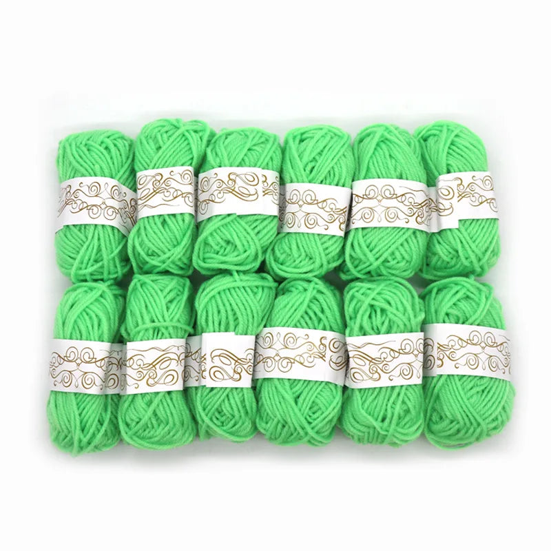 12Ball/Set High Quality Warm DIY Milk Cotton Yarn Baby Wool Yarn For Knitting Hand Knitted Yarn Knit Blanket Crochet Yarn