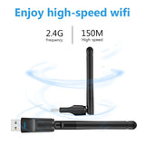 MT7601 Wireless Network Card High-Speed 150Mbps Mini USB WiFi Adapter with 2dB Antenna for Windows PC