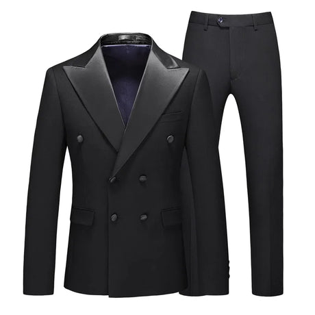 Men's Stripe Suit High Quality Gentleman Double Breasted Blazer 3 Pcs Set Slim Fit Wedding Male Blazer Jacket Coat Pants Vest