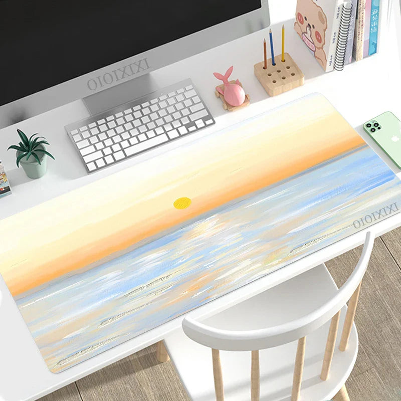 Mouse Pad Gamer Cute Aesthetic Kawaii Oil Painting XL Mousepad XXL Mechanical Keyboard Pad Office Office Accessories Mice Pad