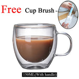 Double Wall High Borosilicate Glass Mug Heat Resistant Tea Milk Lemon Juice Coffee Water Cup Bar Drinkware Lover Gift Creativity