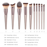 4/10Pcs Champagne Makeup Brushes Set For Cosmetic Foundation Powder Blush Eyeshadow Kabuki Blending Make Up Brush Beauty Tool