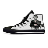 Hot Scarface Tony Montana Movie Anime Cartoon Casual Shoes High Top Lightweight Summer Board Shoes Breathable Men Women Sneakers