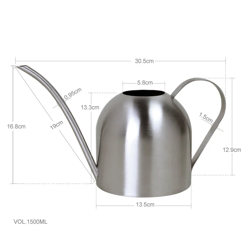 Stainless Steel Watering Pot Garden Plant Flower Long Mouth Sprinkling Pot Watering Accessories 450ml/800ml/1500ml