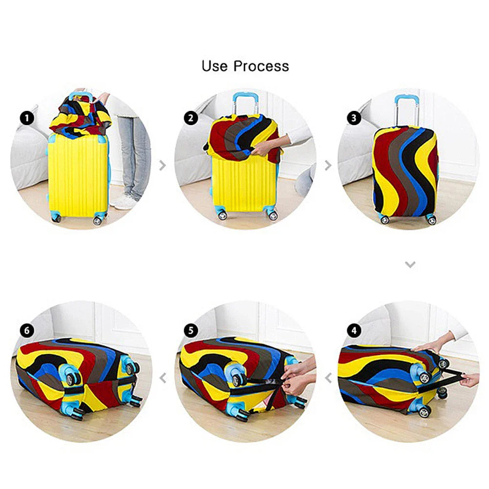 Suitcase Cover Stretch Travel Luggage Protector Fashion Elastic Luggage Case Dust Cover Suitcase Trolley Case Cover Organizer