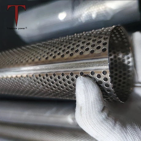 Tanium Perforated Tube Titanium/Stainless Mesh Screen Filter Cylindrical Strainer Tubing for Automobile Downpipes