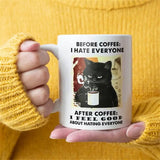 Funny Cat Mugs Coworker Gifts Coffee Spelled Backwards Is Eeffoc Coffeeware Mugen Home Decal Tableware Drinkware Tea Cup Teaware