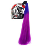 New 24" Punk Style Motorcycle Helmet Braids Bike Gradient Ramp Twist Sucker Removable Braid Pigtail Ponytail Motocross Racing