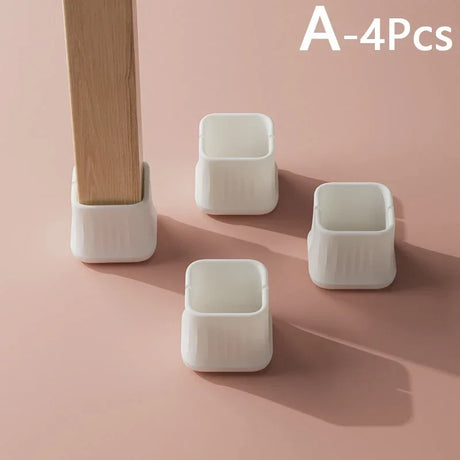 4Pcs New Silicone Chair Leg Caps Square Round Color Table Cover Feet Pads Floor Protectors Furniture Legs Furniture Decor