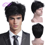 Synthetic Man Wigs  Black Short Curly For Men Wigs With High Temperature Fiber Daily Wear Curl Fashion Hairstyle Male Wig