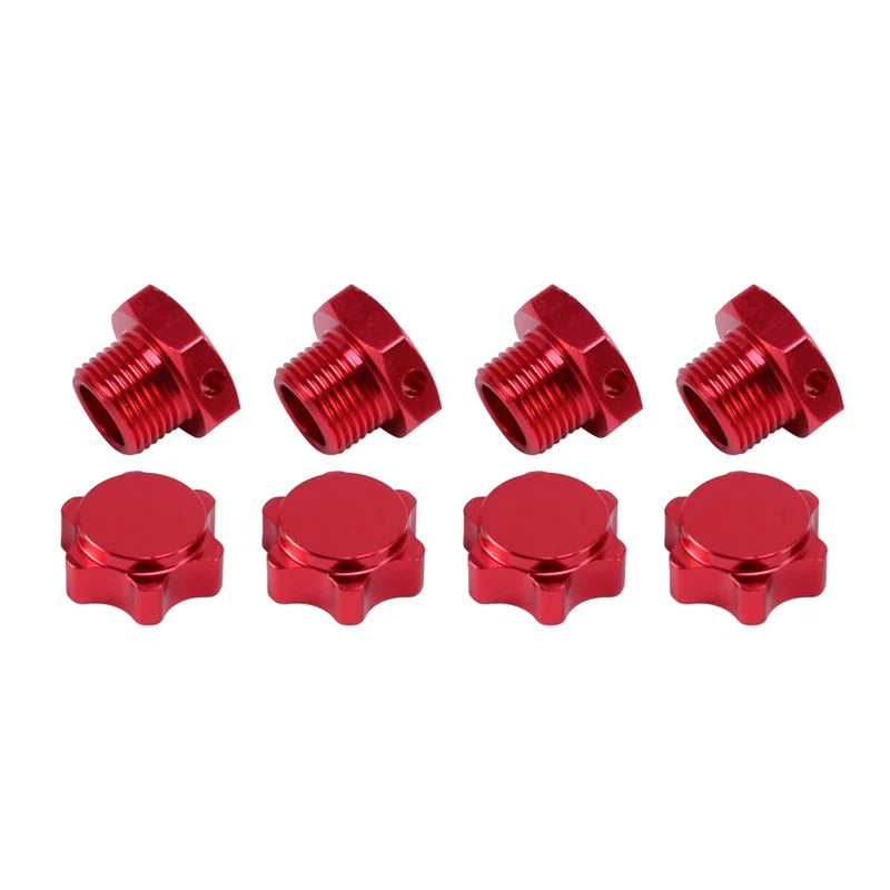 FOR HSP 1/8 Spare Parts Tires Adapter Wheel Nut 4Pcs/Lot 17mm Aluminum Hex Hubs with Pins RC Car for 1/8 HSP TEAM C Rc Car