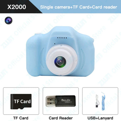 Children Camera Waterproof 1080P HD Camera Video Toys 2 Inch Color Display Outdoor Camera SLR Camera Kid Toy+32G Memory Card