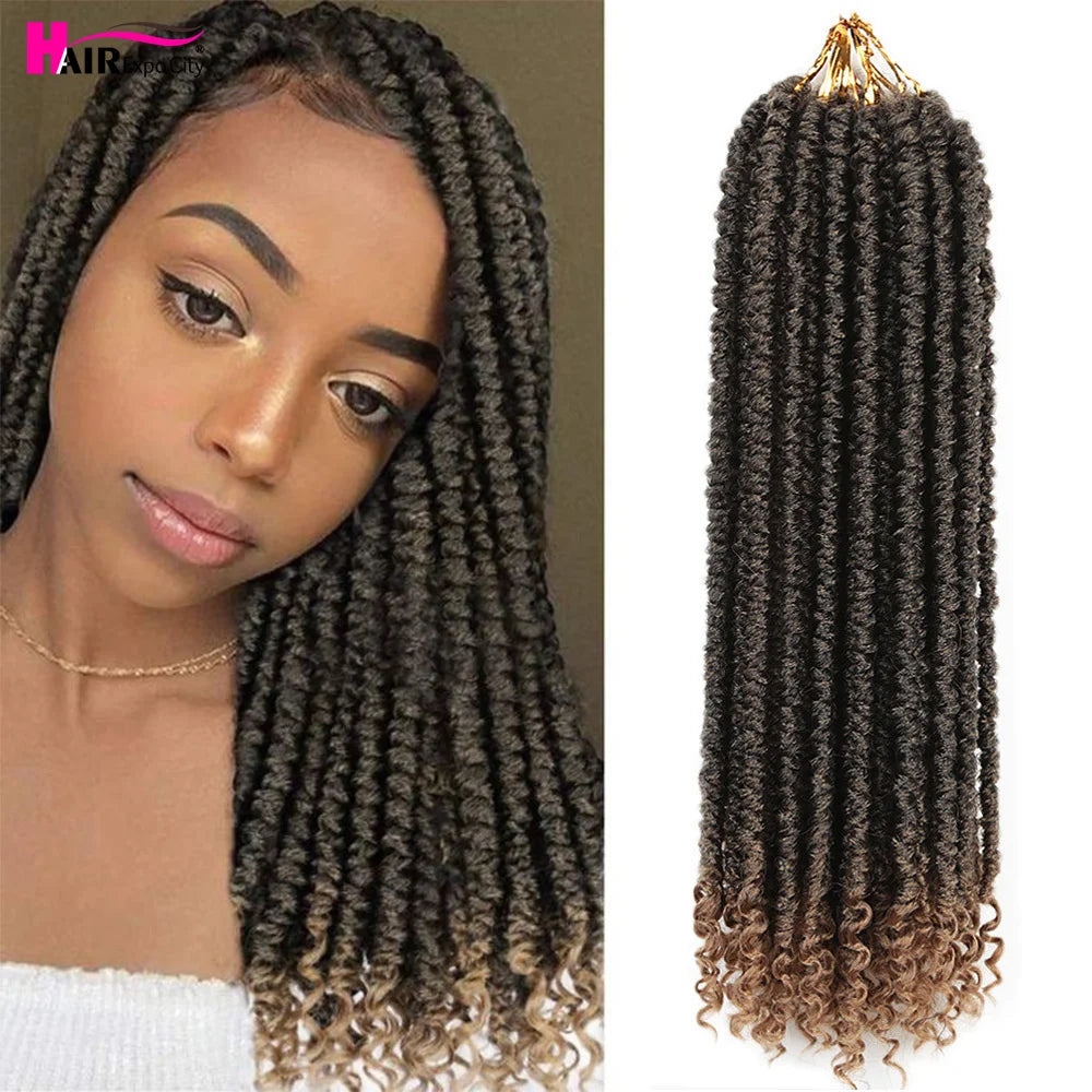 Jumbo Twist Hair 16 Inch Pre twisted Passion Twist Crochet Hair Pre-looped Crochet Braids Bohemian Water Wave Braiding Synthetic