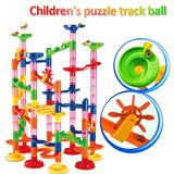 Marble Run Race Track Building Blocks Kids 3D Maze Ball Roll Toy Marble Run Race Coaster Set 80/Christmas Gift