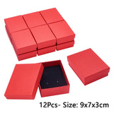 pandahall Cardboard Jewelry box Set Gift Boxes for Earrings Ring Necklace Packing jewelry organizer Display Boxes 9x7x3cm 12pcs