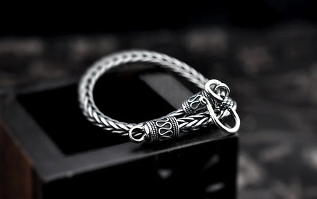 BOCAI S925 Sterling Silver Bracelet for Men and Women Simple S-Buckle 4mm 5mm 6mm Woven-Chain Personality Pure Argentum Jewelry