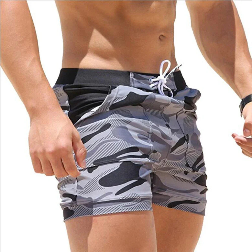 Taddlee Brand Sexy Men's Swimwear Swimsuits Boxer Briefs Trunks Board Shorts Camo Beach Boxer Basic Long Bathing Suits