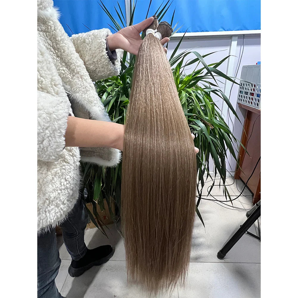 Bone Straight Hair Bundles Salon Natural Hair Extensions Fake Fibers Super Long Synthetic Yaki Straight Hair Weaving Full to End