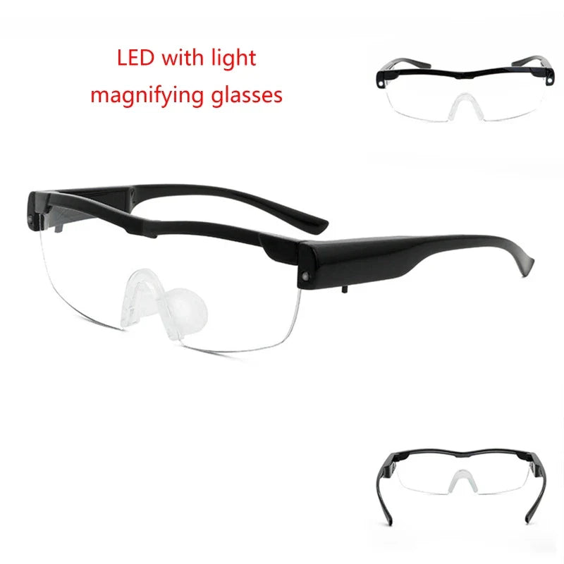 Fashion Design Reading Glasses with Light Magnifying Glasses with Light Led Magnifier Eyeglasses Nighttime Reader Frame Dropship