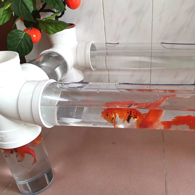 110~160mm Transparent Clear Plexiglass Pipe Home Decoration Stress Relief MINI Aquarium Fish Tank DIY Accessories Acrylic Pipe