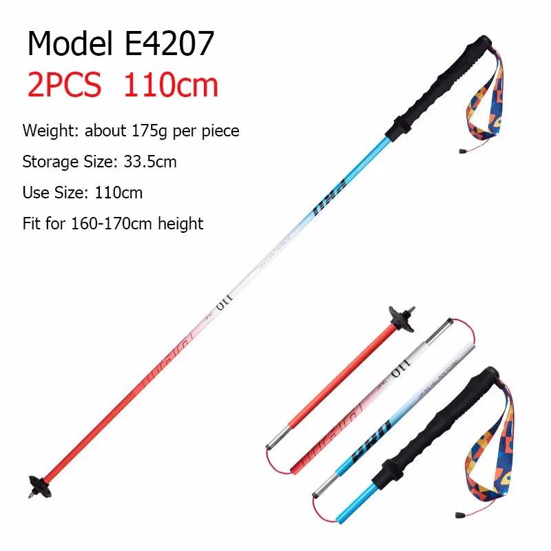 2PCS AONIJIE E4201 Lightweight Folding Collapsible Quick Lock Trekking Pole Hiking Pole Trail Running Walking Stick Carbon Fiber