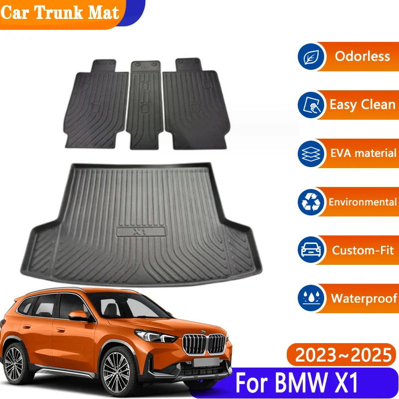 Car Trunk Mat For BMW X1 iX1 U11 U12 2023 2024 2025 Car Rear Trunk Mats Floor Tray Boot Liner Protective Pads Accessories Pad